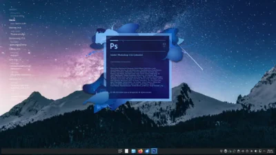 Screenshot: Photoshop startet unter Linux